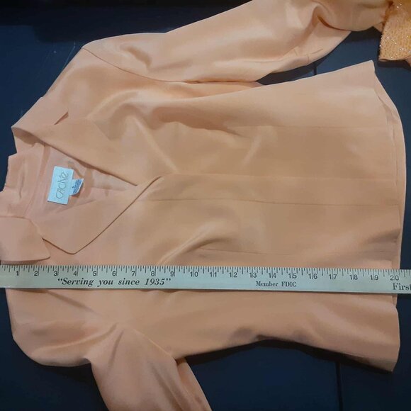 Cache Vintage Women's Skirt Suit Size 4/6 Peach 100% Silk Beaded *READ* - Picture 8 of 15
